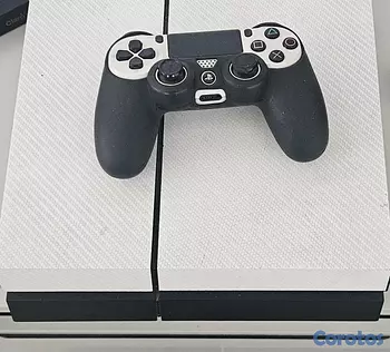 consolas y videojuegos - PS4 Fat Nítido Blanco (Skin Fibra de Carbono) + Co