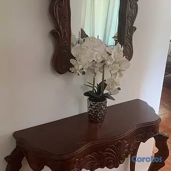 decoración y accesorios - Repisa con espejo caoba 100 %