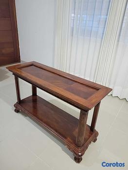 muebles y colchones - Mesa Parson madera maciza color caoba