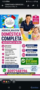 empleos disponibles - AGENCIA SOLICITA DOMÉSTICAS COMPLETAS Y NIÑERAS CO