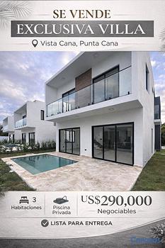 casas vacacionales y villas - Vendo EXCLUSIVA 
Villa tipo B. 
📍Vista cana. Punta Cana
