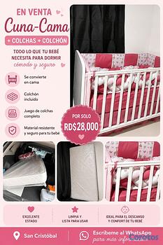 muebles - Cuna-cama+ colchon incluido ( colchas incluidas)