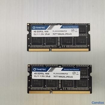 computadoras y laptops - memorias Rams 4 GB DDR3L 2Rx8 laptop 2x4 