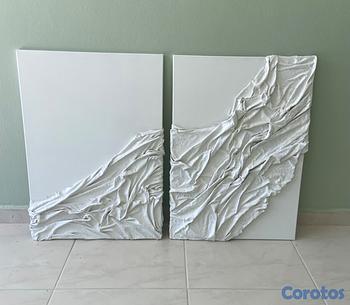 decoración y accesorios - Set de cuadros texturizados 50x70 cm
