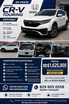 jeepetas y camionetas - vendo honda crv touring 2020