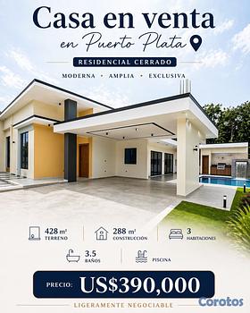casas - Casa en venta en Puerto Plata  📍 Residencial cerra