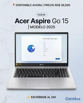 computadoras y laptops - Laptop Acer Aspire Go 15 – Nueva en Caja – Ideal para Trabajo y Estudios
