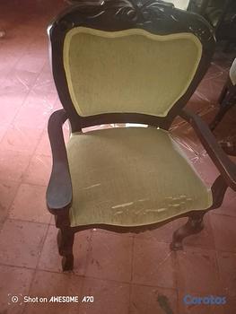muebles y colchones - butacas con mesa en caoba 