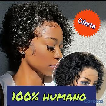 joyas, relojes y accesorios - Peluca Pixie, 100% humano, 150% densidad, Día de l