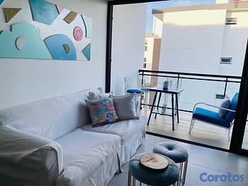 muebles y colchones - Sofa blanco de tela 