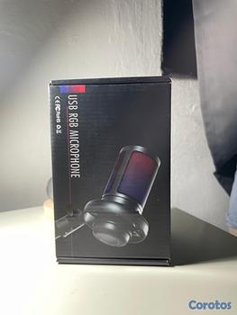 camaras y audio - 🎤 Micrófono USB RGB para PC/Streaming – ¡Nuevo en caja!