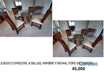 muebles y colchones - Hermoso Comedor para 4 personas
