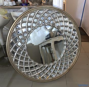 decoración y accesorios - Espejo decorativo redondo color plateado