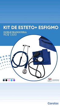 salud y belleza - kit Esfigmomanometro y Estetoscopio doble manguera 