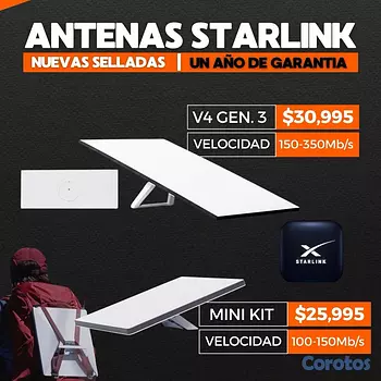 otros electronicos - Antenas Starlink V4 (Gen 3) & Starlink Mini Kit – Internet en cualquier lugar