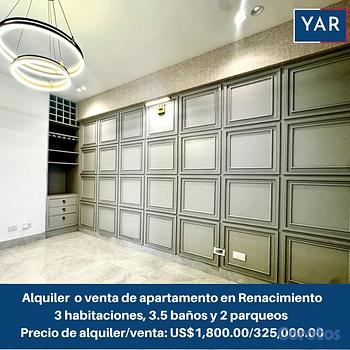 apartamentos - Venta o alquiler apart. En Renacimiento