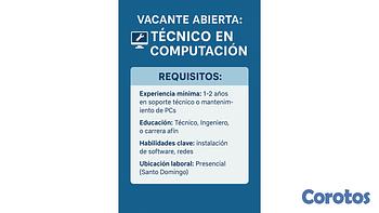 empleos disponibles - Vacante técnico en Computación
